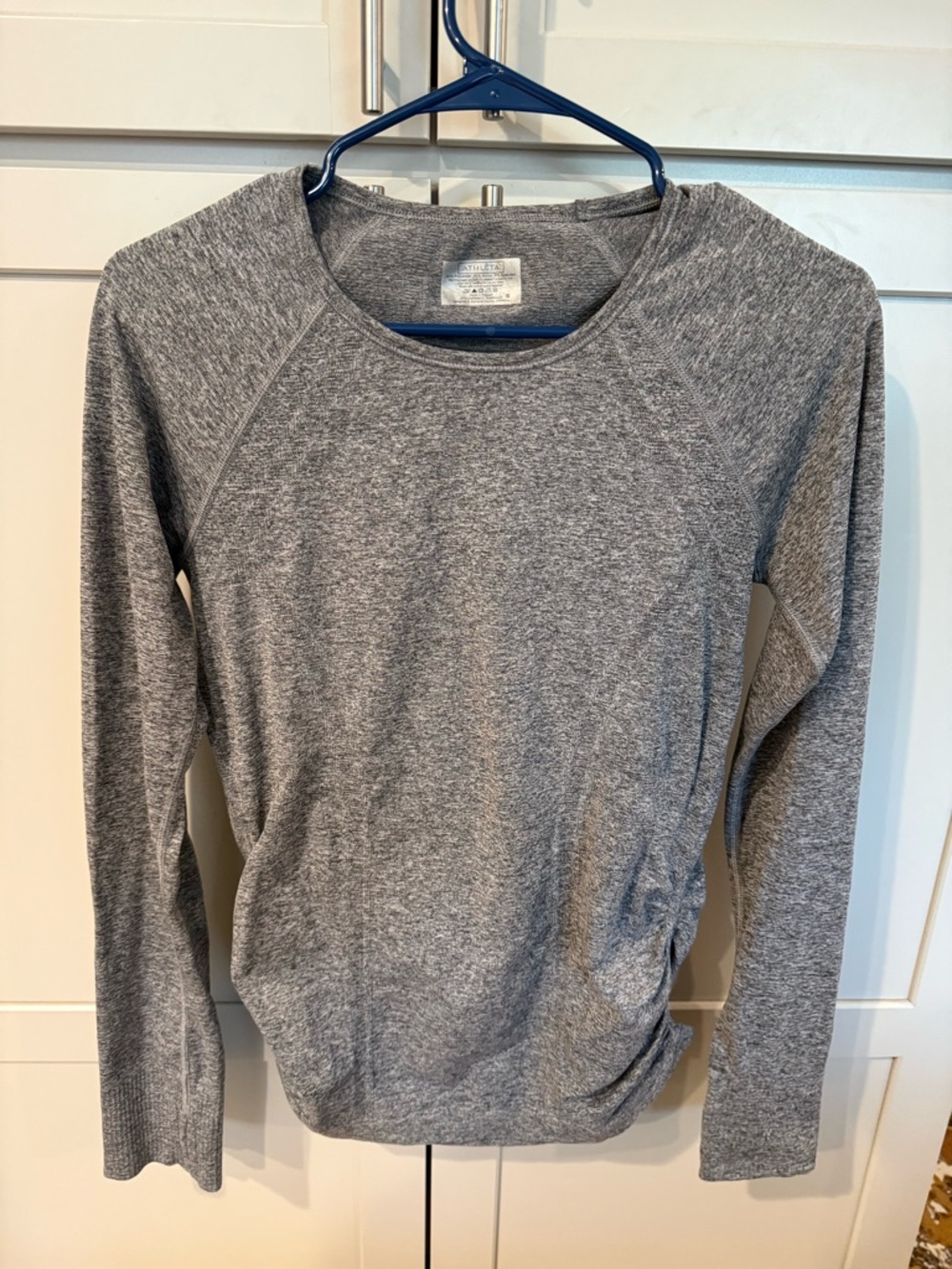 Athleta Long Sleeve Performance Top Small Gray Space Dye